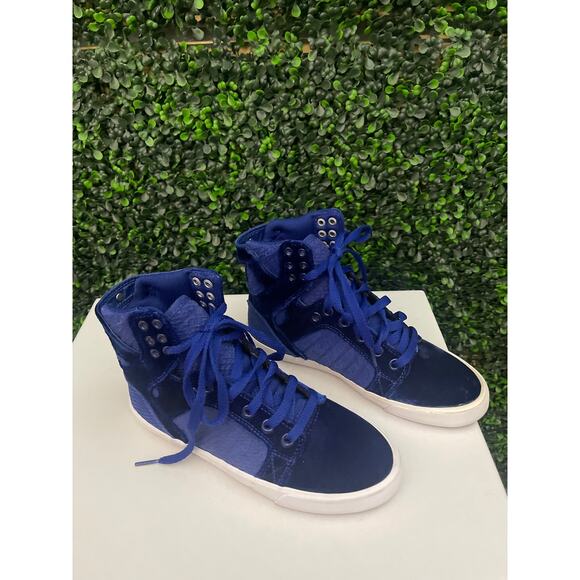 Supra Royal Blue Velvet Skytop H high tops woman’s size 6 - Picture 3 of 9